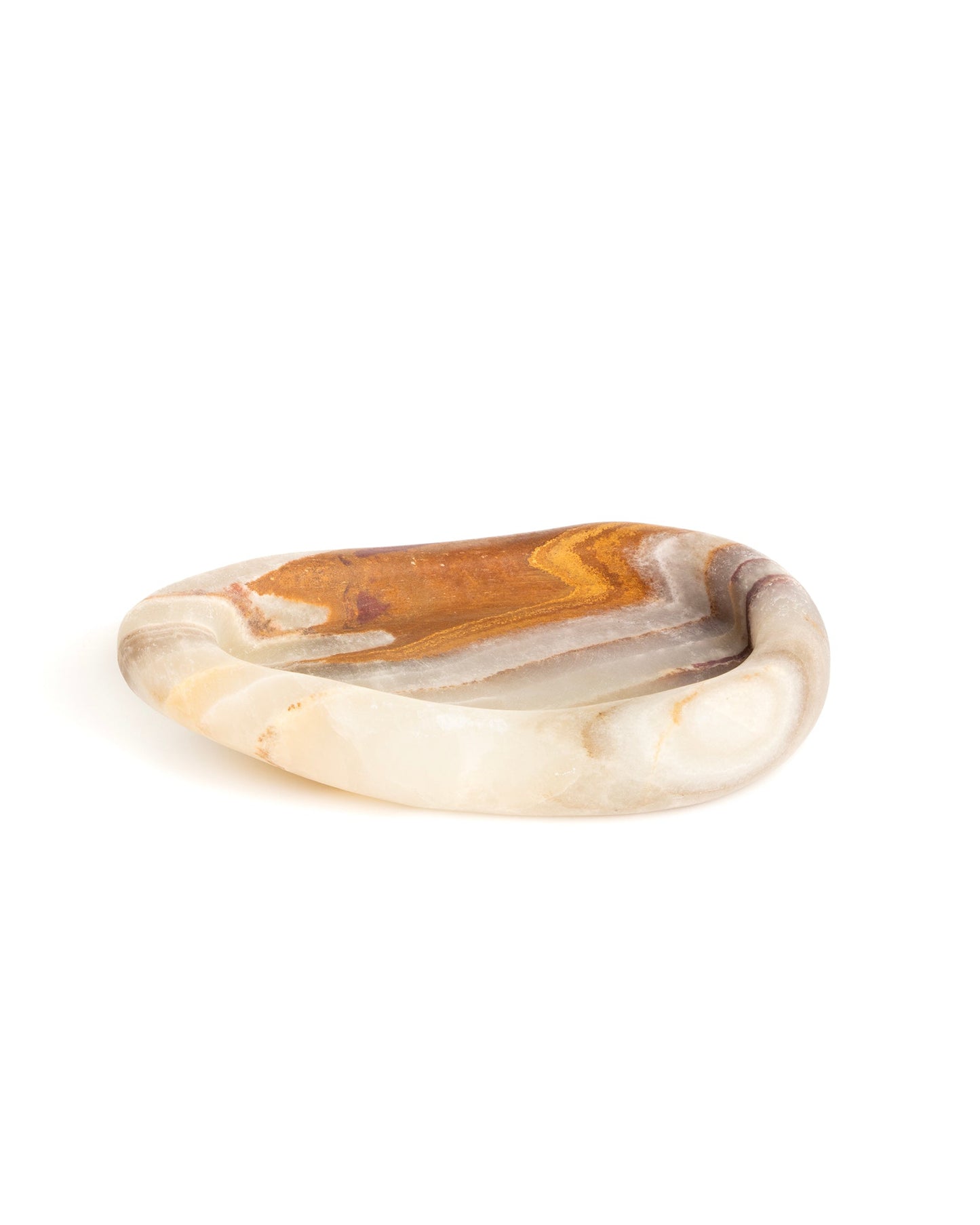 Stone bowl with a natural finish on a white background