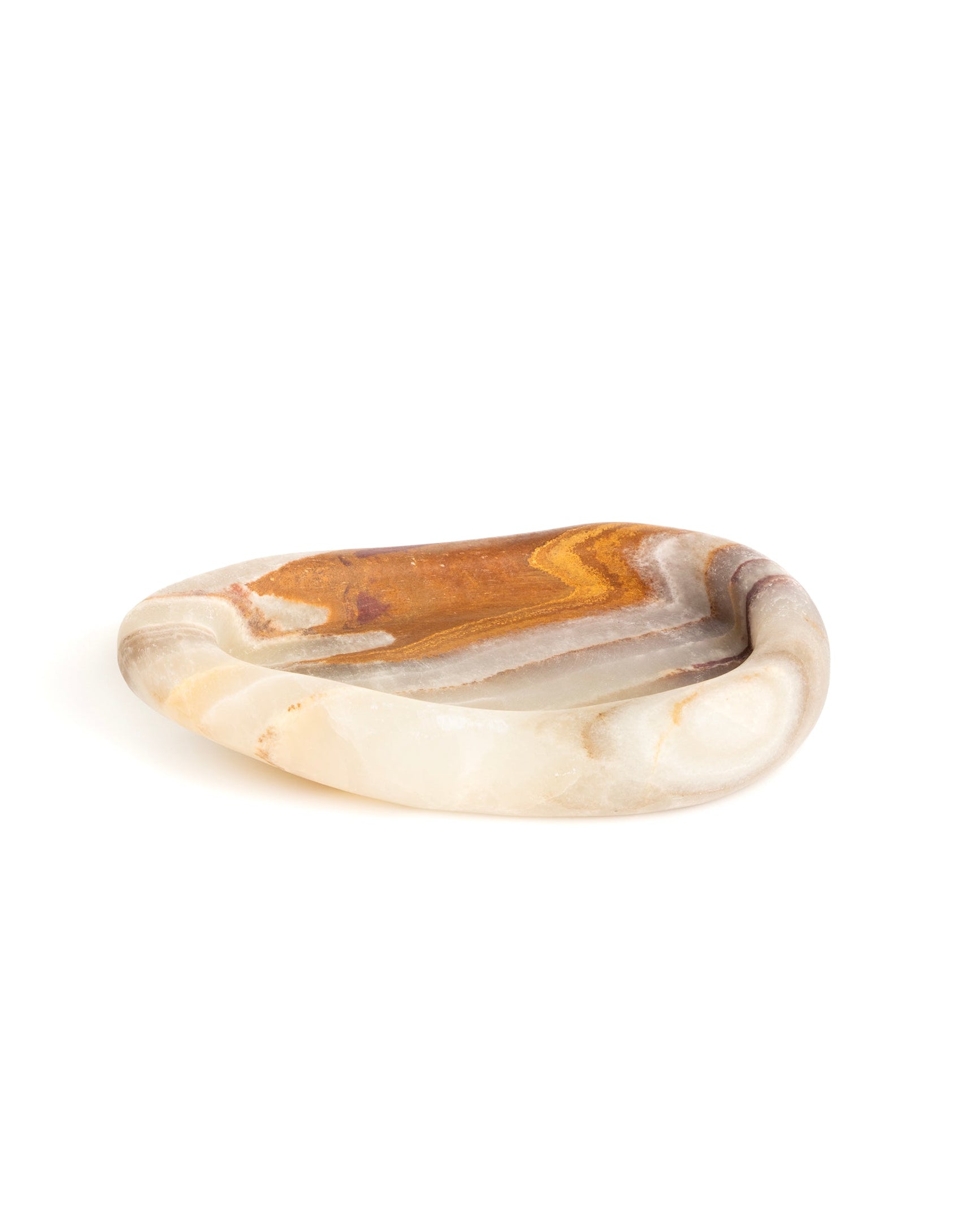 Stone bowl with a natural finish on a white background